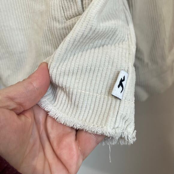 Hollister Off White Corduroy Button Front Utility Shacket Size XXS 100% Cotton - Picture 4 of 7